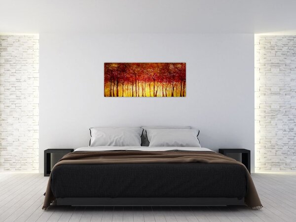 Tablou - Pictura pădurii cu frunziș (120x50 cm)