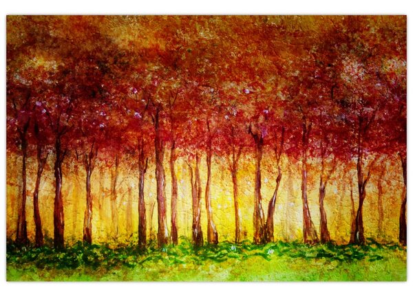 Tablou - Pictura pădurii cu frunziș (90x60 cm)