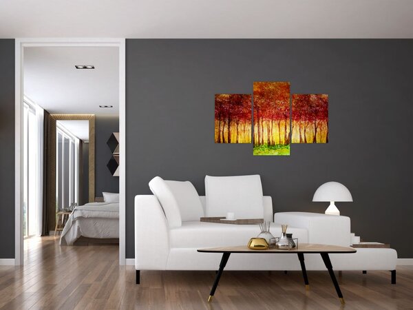 Tablou - Pictura pădurii cu frunziș (90x60 cm)