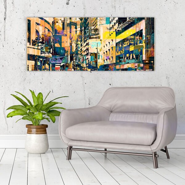 Tablou abstacțiunii pictate (120x50 cm)