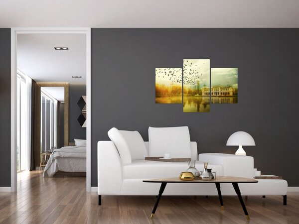 Tablou peisajului pictat cu sediul (90x60 cm)