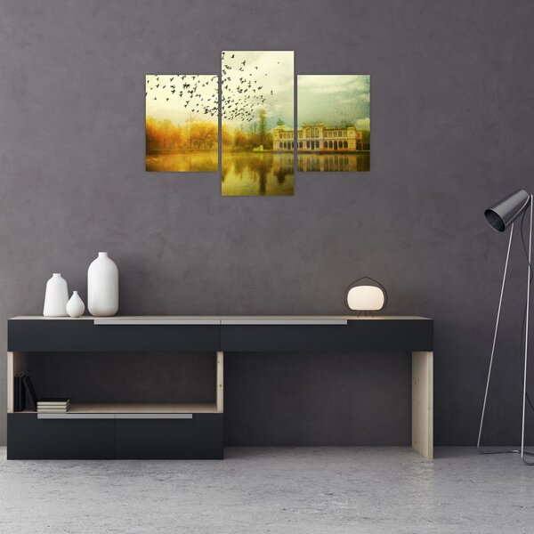 Tablou peisajului pictat cu sediul (90x60 cm)