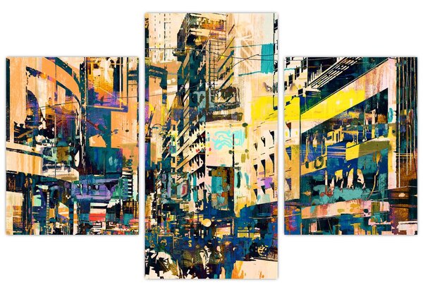 Tablou abstacțiunii pictate (90x60 cm)
