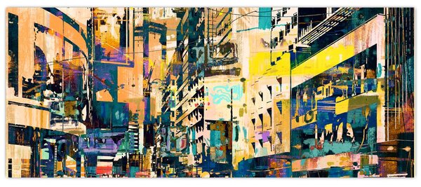 Tablou abstacțiunii pictate (120x50 cm)