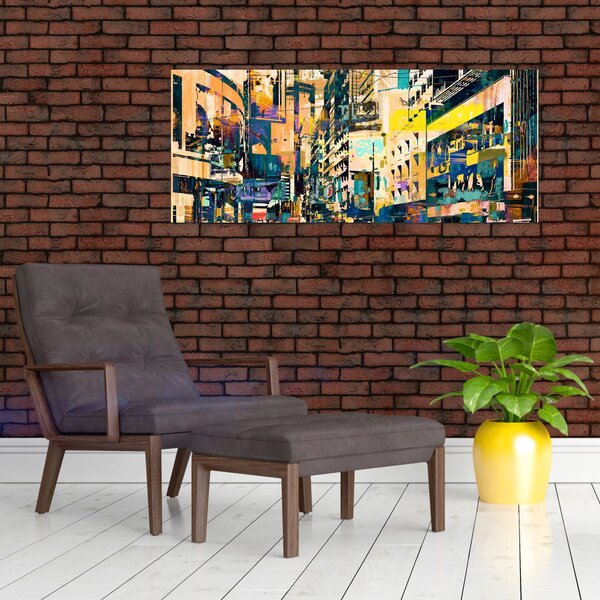 Tablou abstacțiunii pictate (120x50 cm)