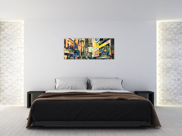 Tablou abstacțiunii pictate (120x50 cm)