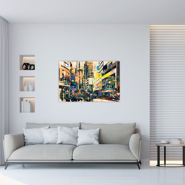 Tablou abstacțiunii pictate (90x60 cm)