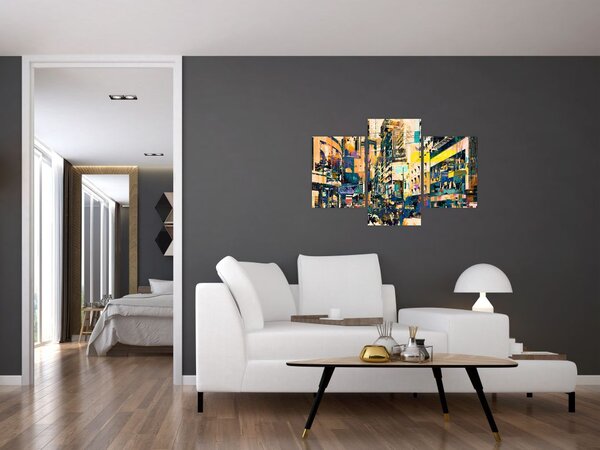 Tablou abstacțiunii pictate (90x60 cm)
