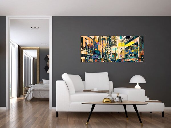 Tablou abstacțiunii pictate (120x50 cm)