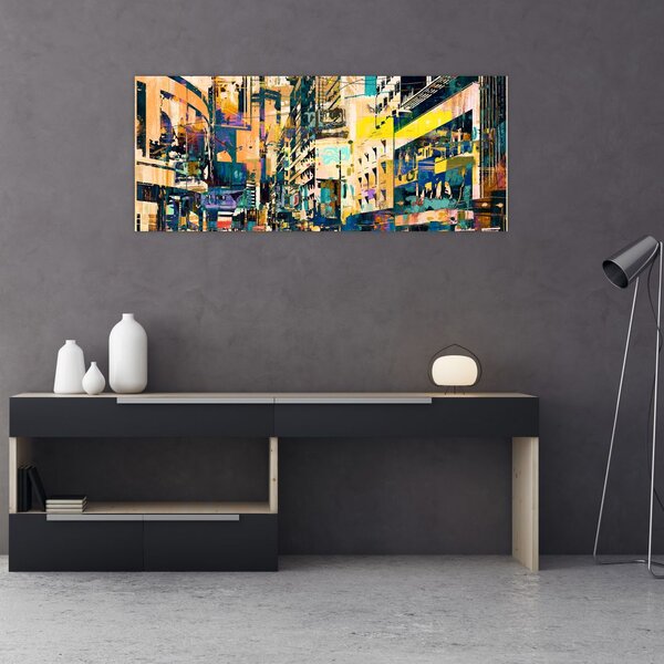 Tablou abstacțiunii pictate (120x50 cm)