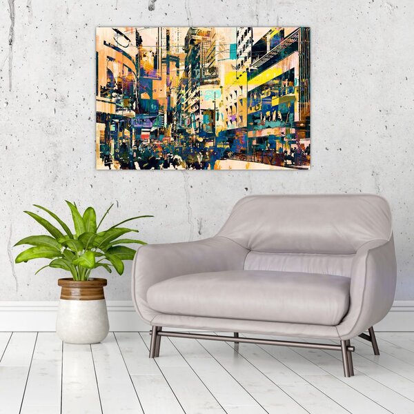 Tablou abstacțiunii pictate (90x60 cm)