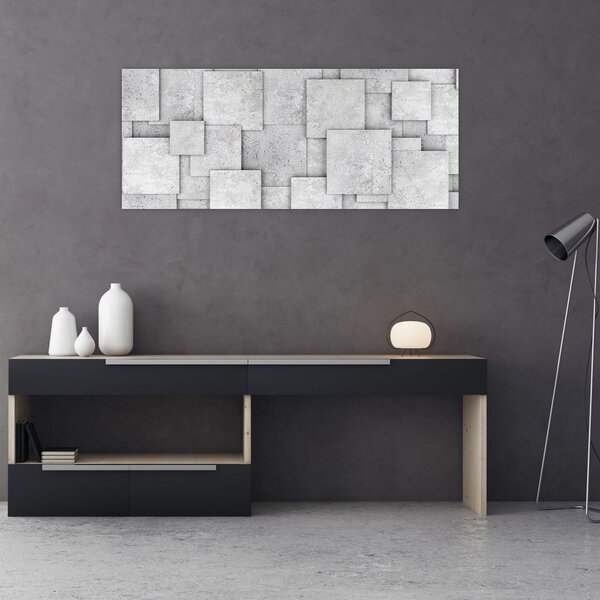Tablou - Abstracție cu faianță de beton (120x50 cm)