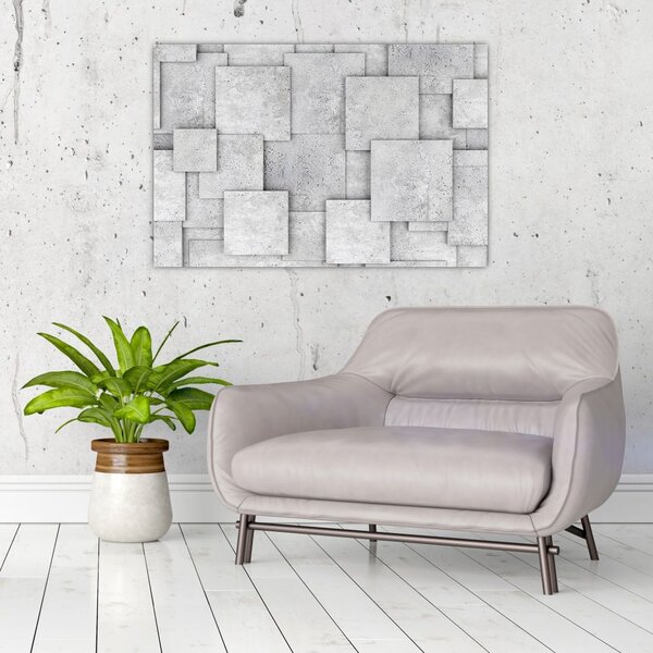 Tablou - Abstracție cu faianță de beton (90x60 cm)