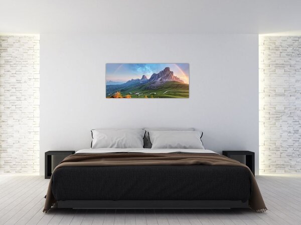 Tablou cu curcupeu deasupra stâncilor (120x50 cm)