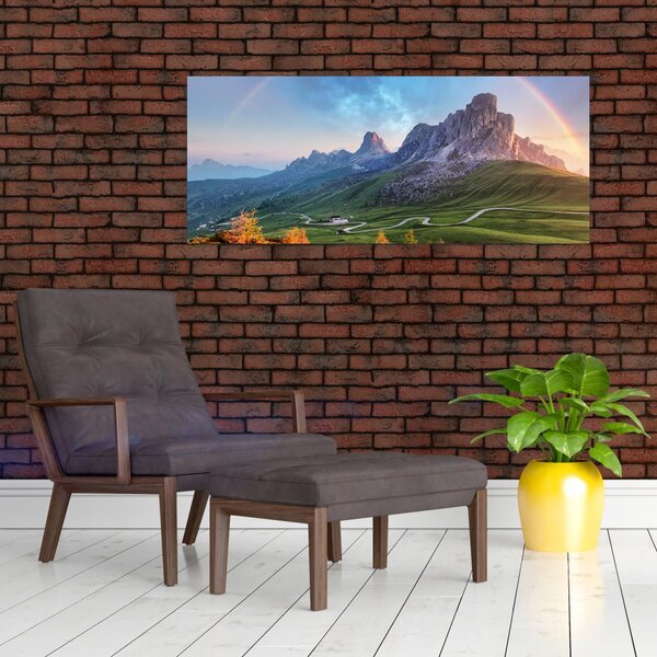 Tablou cu curcupeu deasupra stâncilor (120x50 cm)