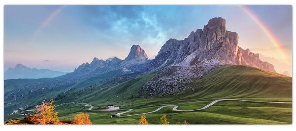 Tablou cu curcupeu deasupra stâncilor (120x50 cm)