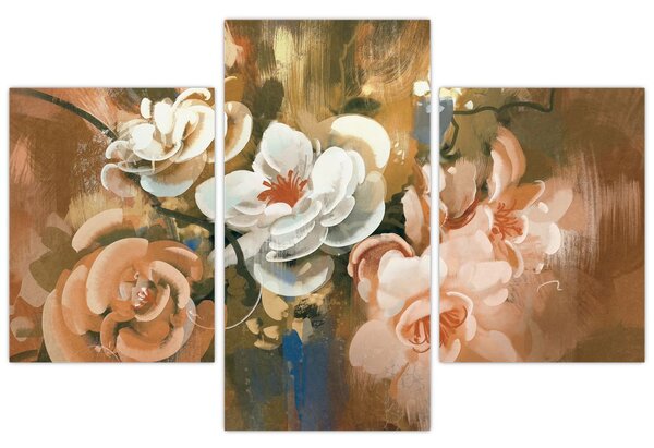 Tablou -Buchet de flori pictat (90x60 cm)