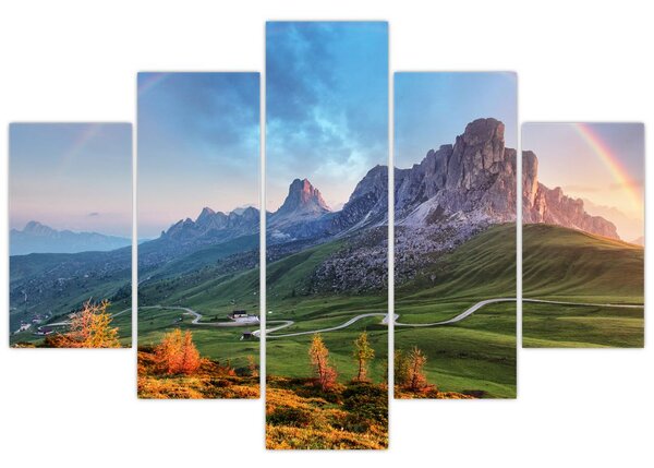 Tablou cu curcupeu deasupra stâncilor (150x105 cm)
