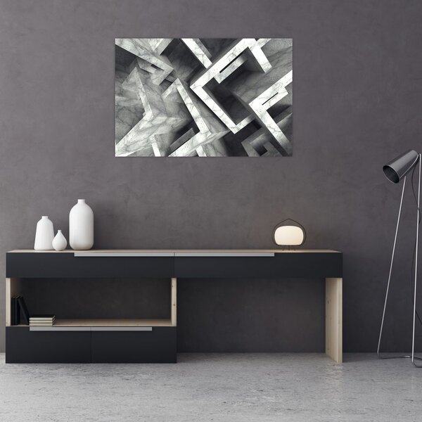 Tablou cu cuburi abstracte (90x60 cm)