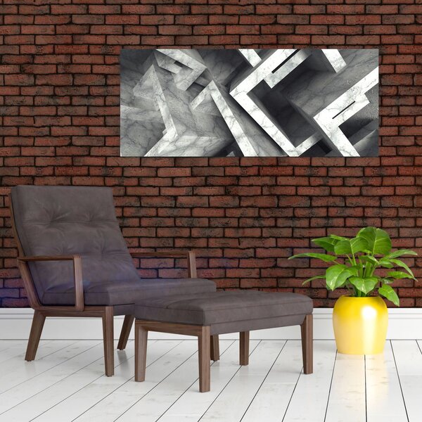 Tablou cu cuburi abstracte (120x50 cm)