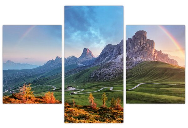Tablou cu curcupeu deasupra stâncilor (90x60 cm)
