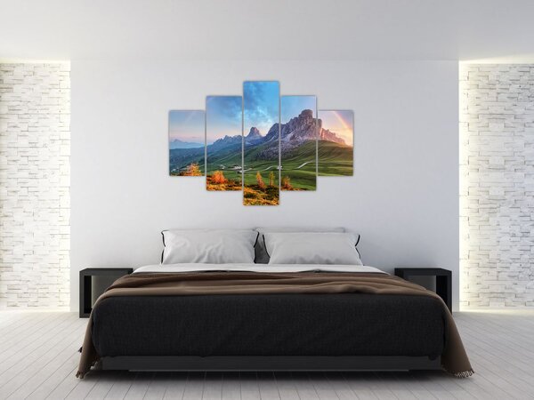 Tablou cu curcupeu deasupra stâncilor (150x105 cm)