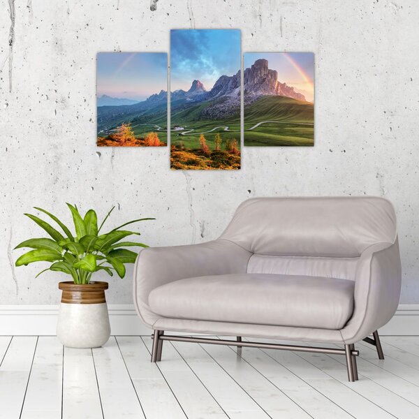 Tablou cu curcupeu deasupra stâncilor (90x60 cm)