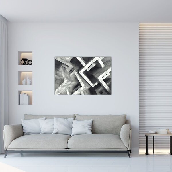 Tablou cu cuburi abstracte (90x60 cm)