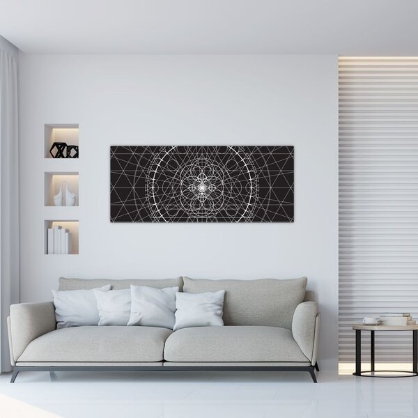 Tablou - Abstracție cu ceas (120x50 cm)