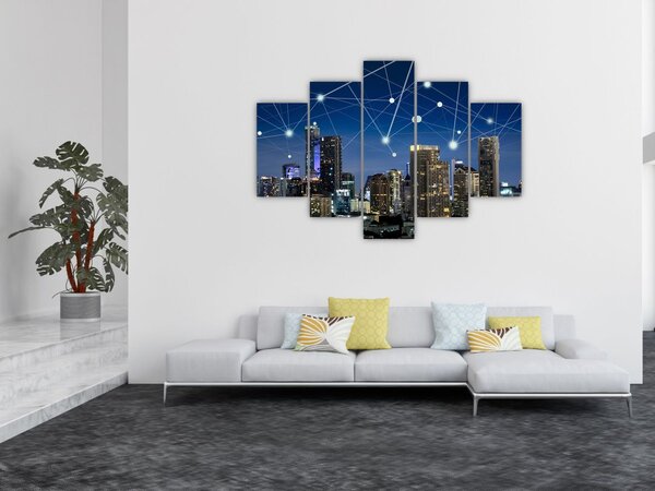 Tablou - Municipiul nocturn (150x105 cm)