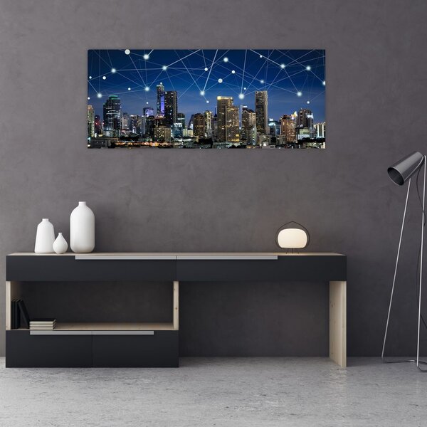 Tablou - Municipiul nocturn (120x50 cm)