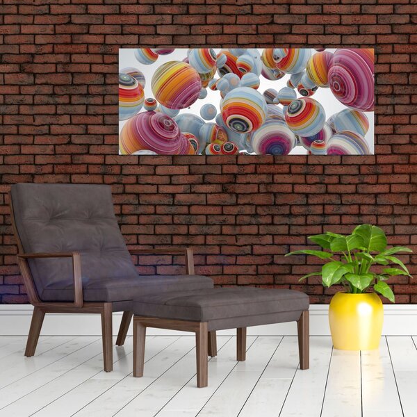 Tablou cu bile pictate (120x50 cm)