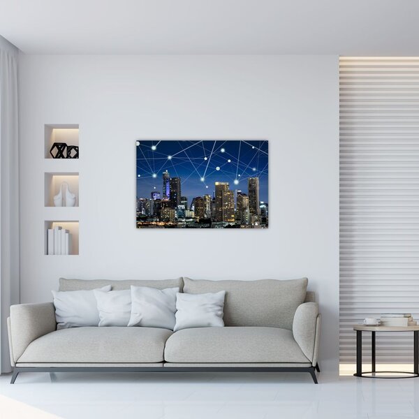 Tablou - Municipiul nocturn (90x60 cm)