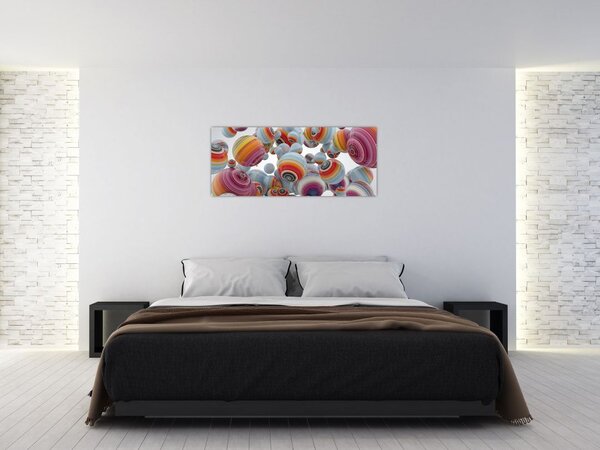 Tablou cu bile pictate (120x50 cm)