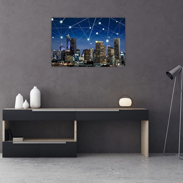 Tablou - Municipiul nocturn (90x60 cm)