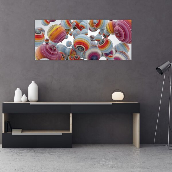 Tablou cu bile pictate (120x50 cm)