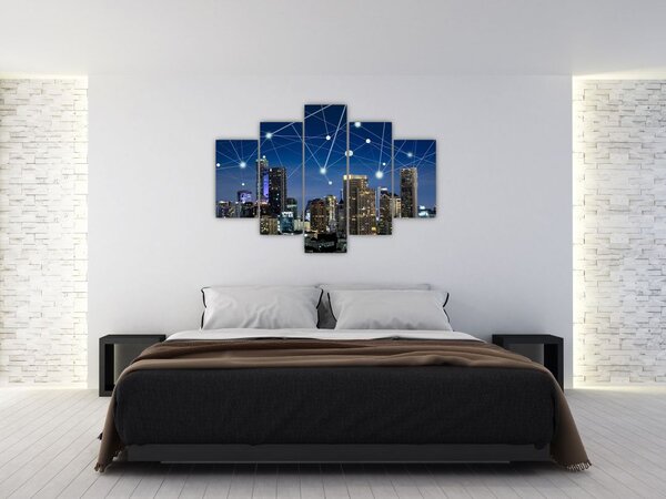 Tablou - Municipiul nocturn (150x105 cm)