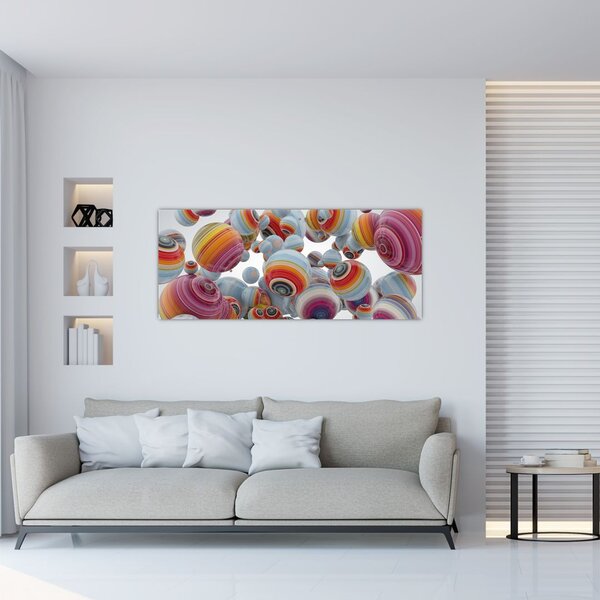 Tablou cu bile pictate (120x50 cm)