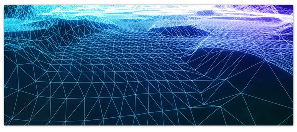 Tablou - Munți în model de calculator (120x50 cm)