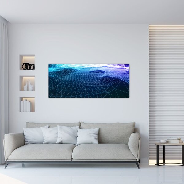 Tablou - Munți în model de calculator (120x50 cm)
