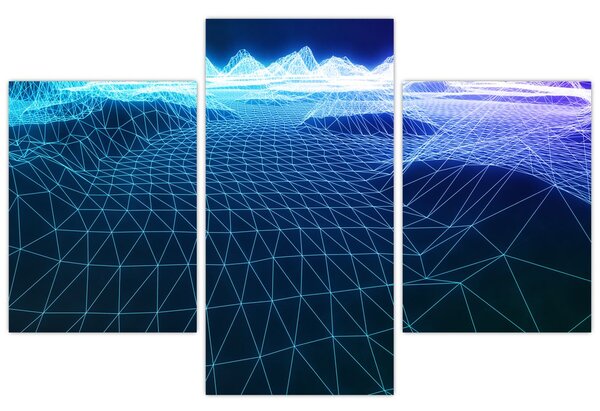 Tablou - Munți în model de calculator (90x60 cm)
