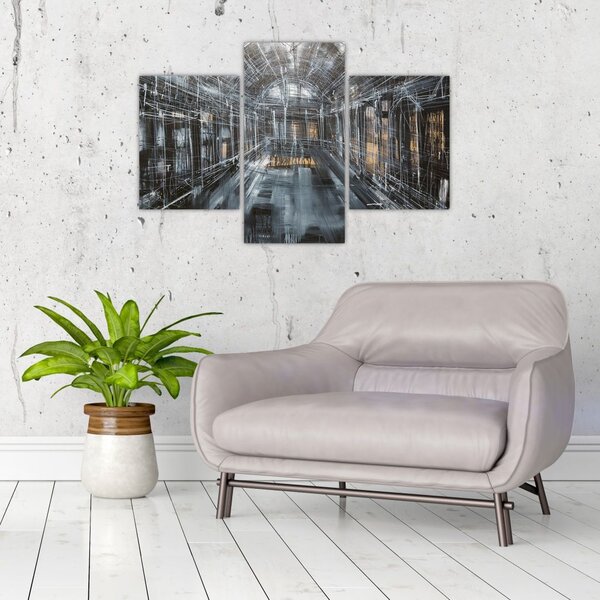 Tablou cu u interiorul clădirii vechi (90x60 cm)