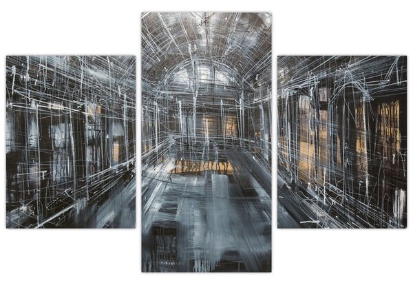Tablou cu u interiorul clădirii vechi (90x60 cm)