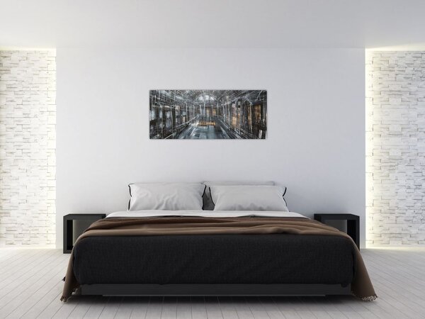 Tablou cu u interiorul clădirii vechi (120x50 cm)