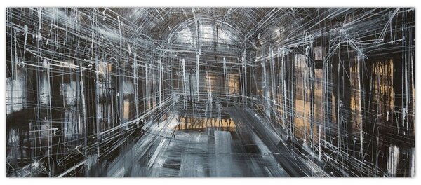 Tablou cu u interiorul clădirii vechi (120x50 cm)
