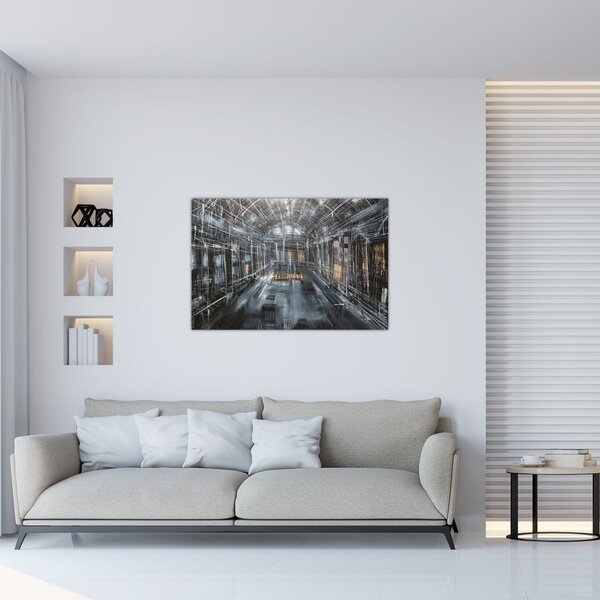 Tablou cu u interiorul clădirii vechi (90x60 cm)