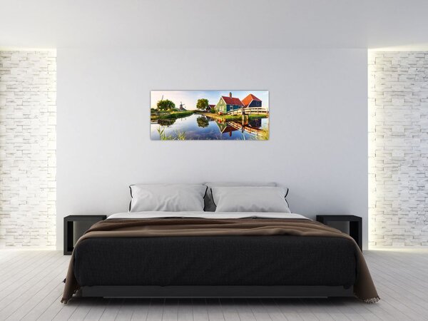 Tablou cu mori din Olanda (120x50 cm)