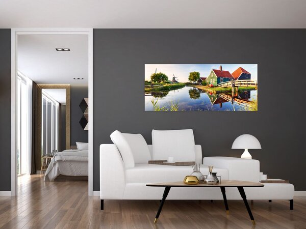 Tablou cu mori din Olanda (120x50 cm)
