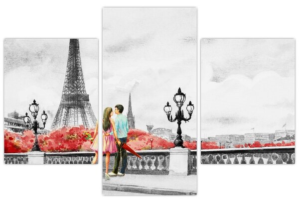 Tablou îndrăgostiții în Paris (90x60 cm)