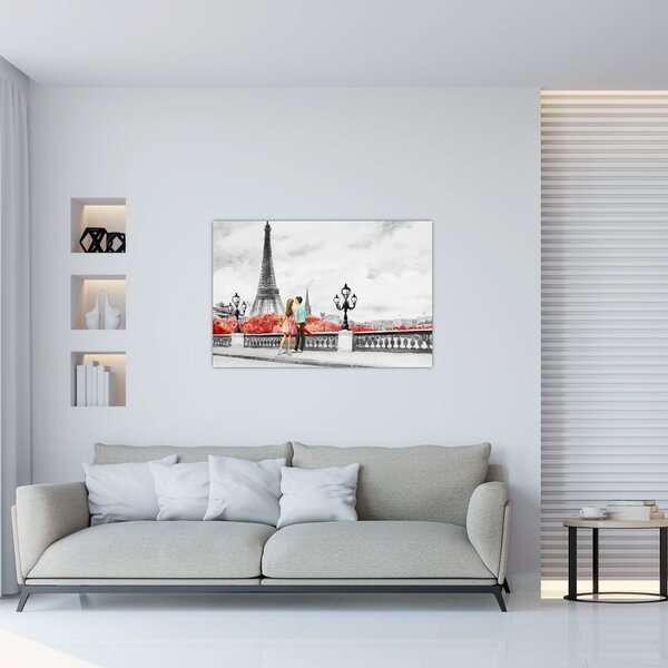 Tablou îndrăgostiții în Paris (90x60 cm)